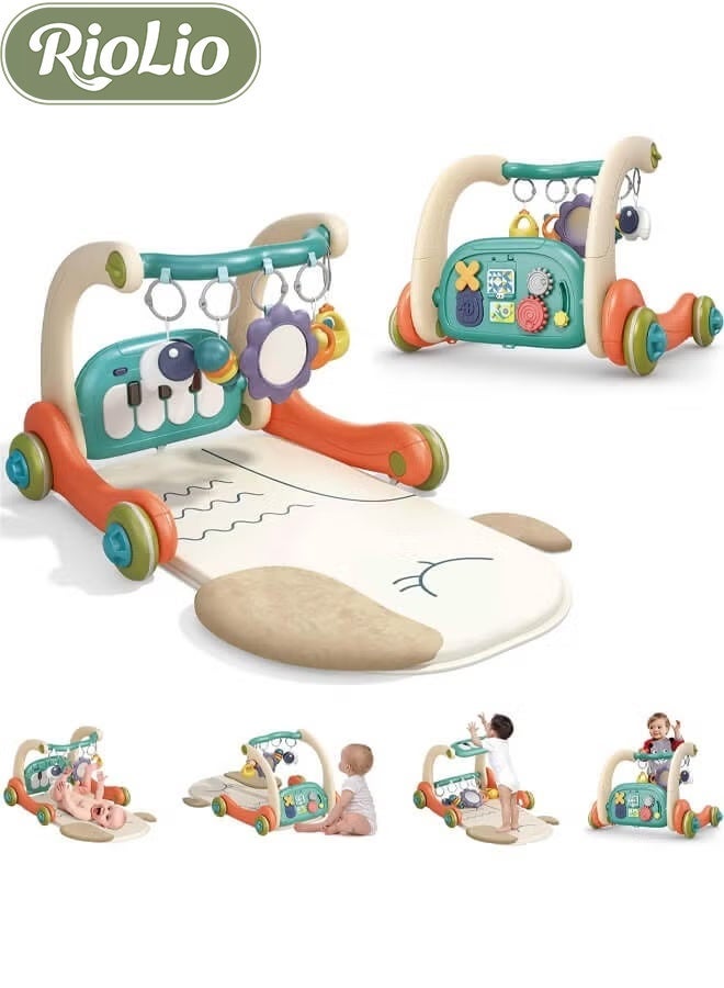 Riolio 2 In 1 Baby Gym Play Mats,Baby Toys Kick and Play Piano Gym Activity Center For Infants,Baby Walker Fitness Rack - Image 1